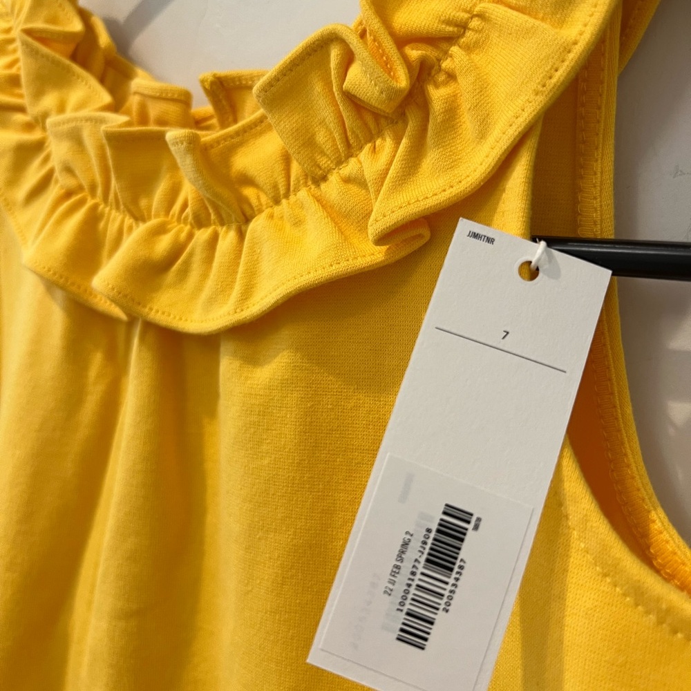 Janie and Jack Girls Yellow Dress size 7, NWT Ruffle Swing Dress - Picture 4 of 7